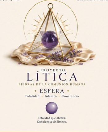 Imagen referencial de esfera de cuarzo en prisma de cristal Lítica